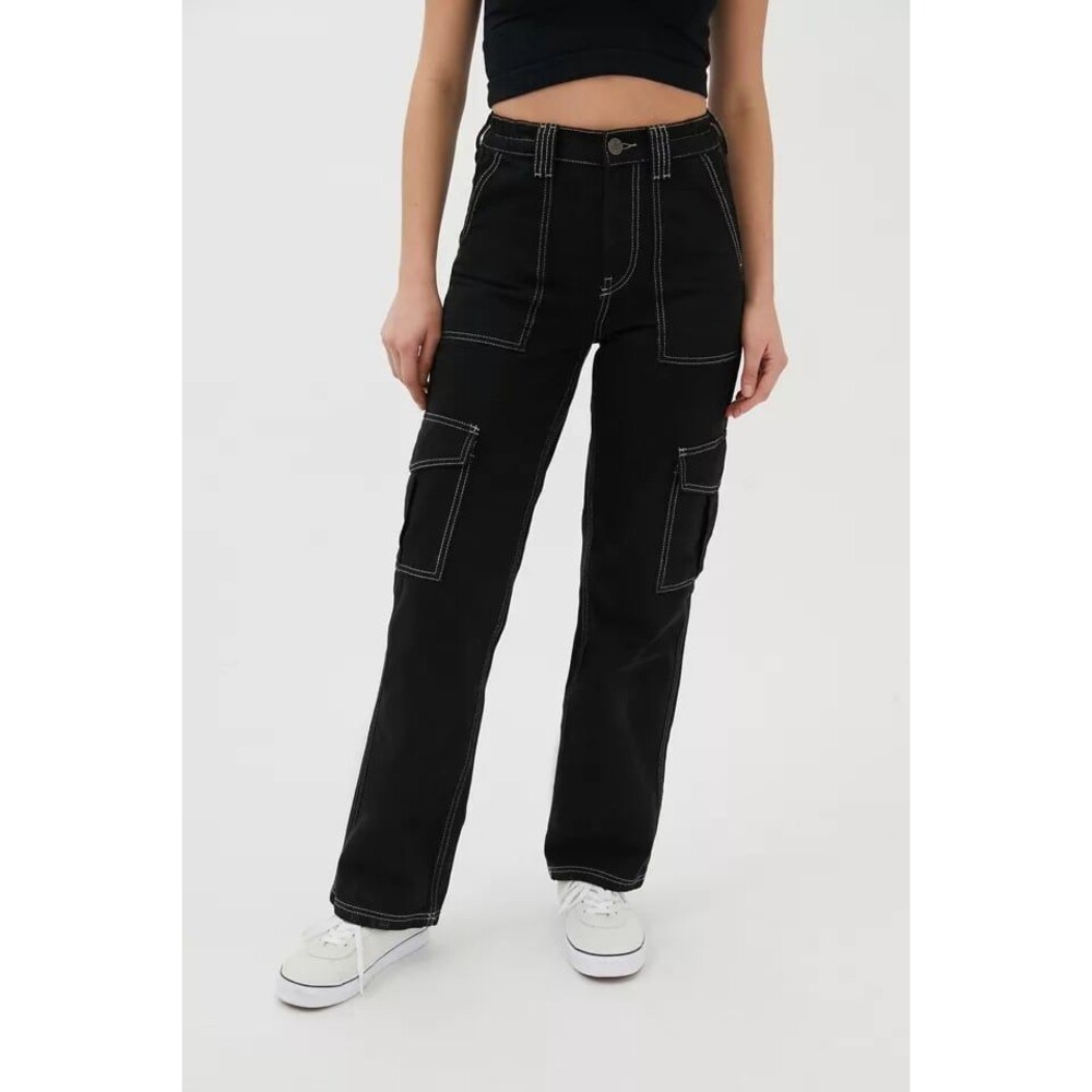 bdg black skater jeans white white stitching